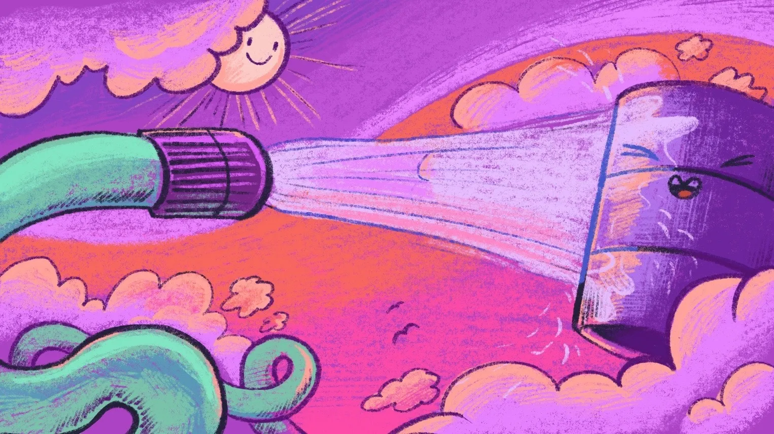 插画：一台服务器把数据库文件同步到对象存储的示意图