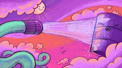 插画:一台服务器把数据库文件同步到对象存储的示意图