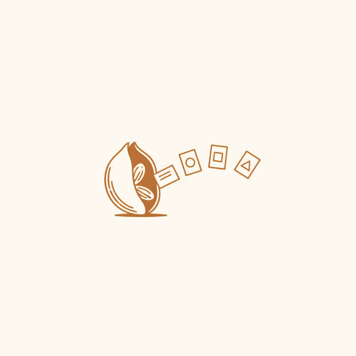 一幅线描图：一个种荚释放出小卡片