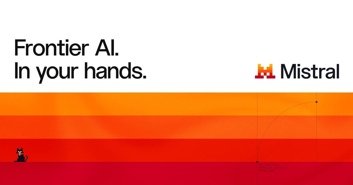 Mistral AI 博客题图：深色背景上的 Mistral 品牌图形，用于《Modernizing complex legacy code with AI agents》一文