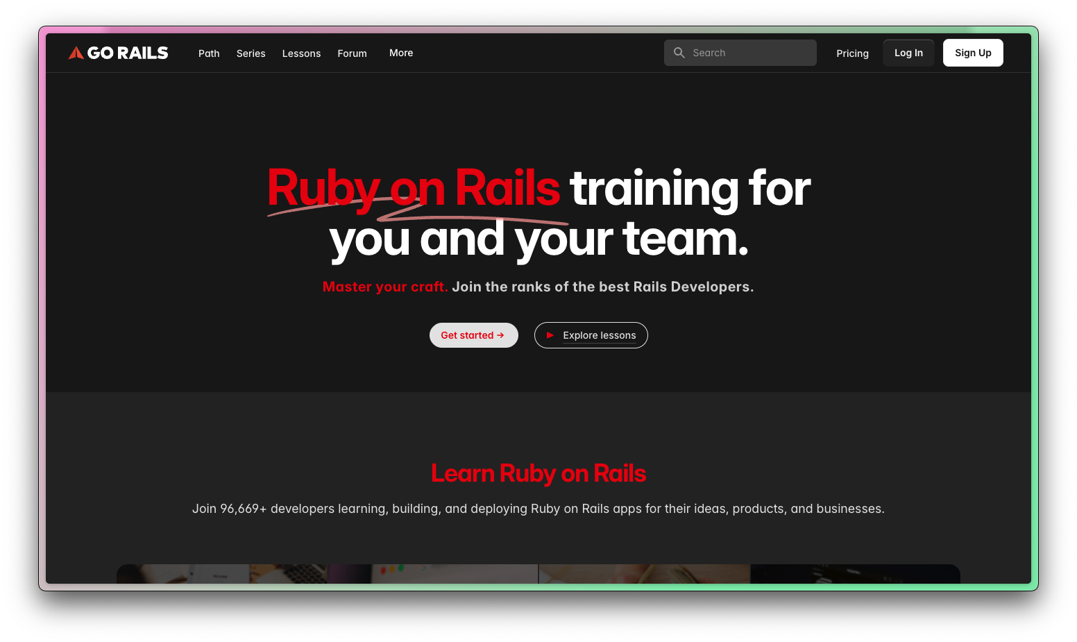 GoRails 主页：面向你和团队的 Ruby on Rails 培训