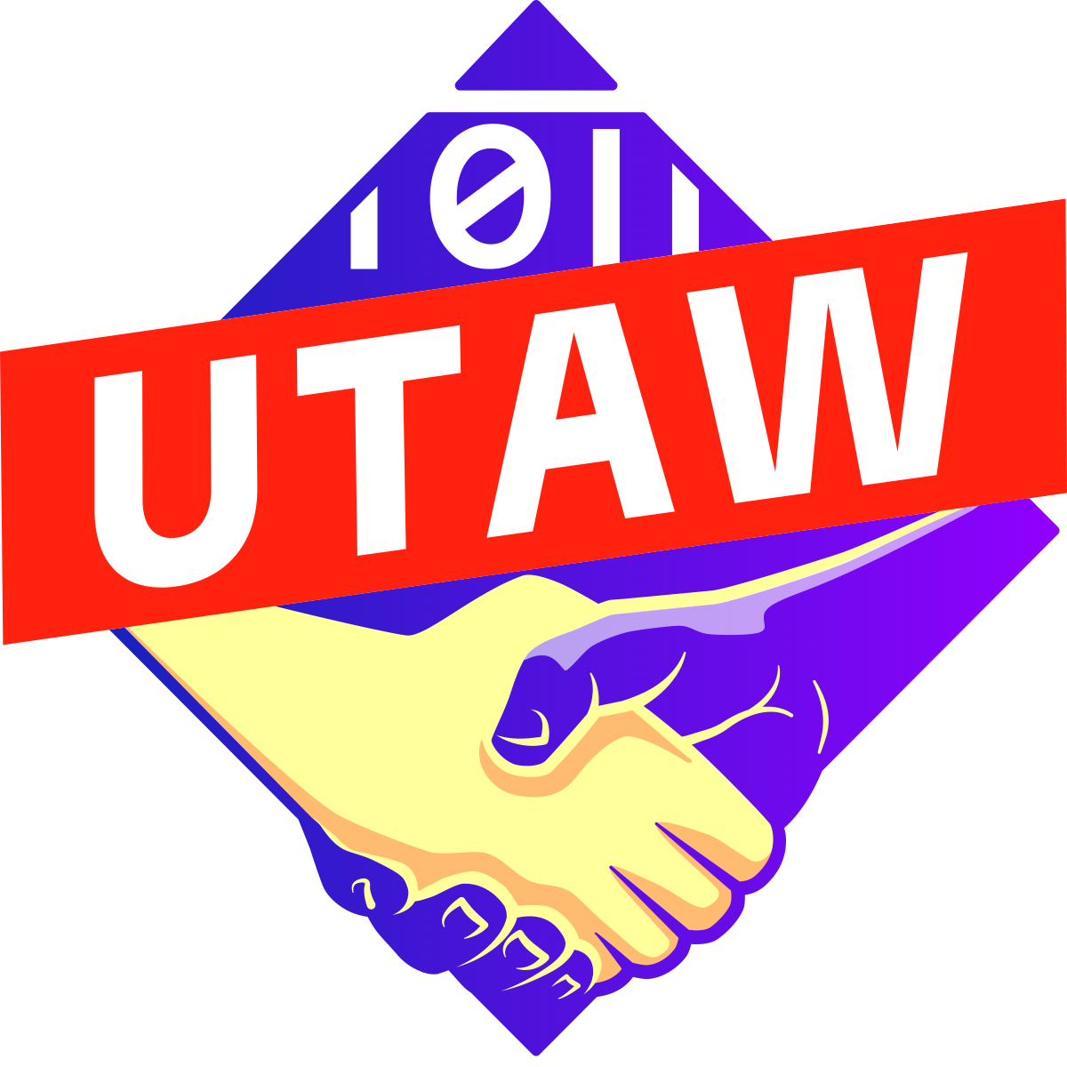 UTAW 的旗帜标志：一组彩色条纹组成的图形