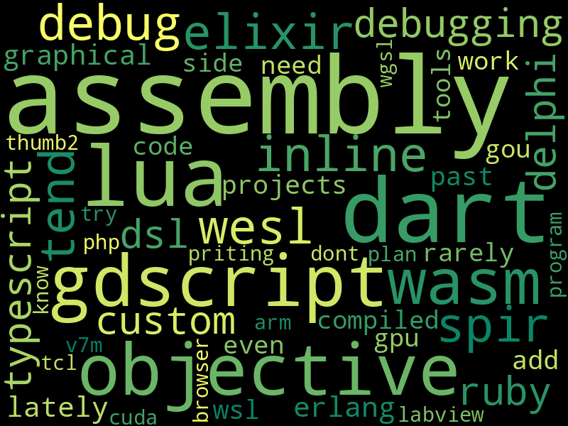 你是否调试将 Rust 与以下任一语言结合的程序 词云