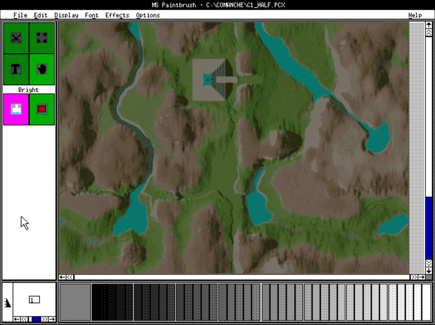 ZSoft PC Paintbrush 打开 C1.DTA 颜色表