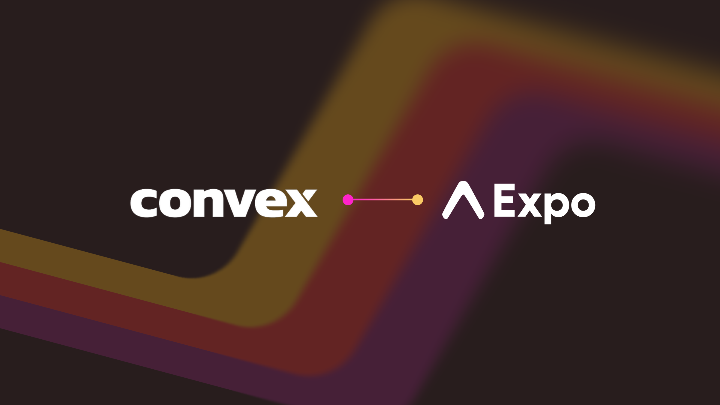 Expo 与 Convex 的联名配图，写着「Convex is now a one-command backend for Expo apps」